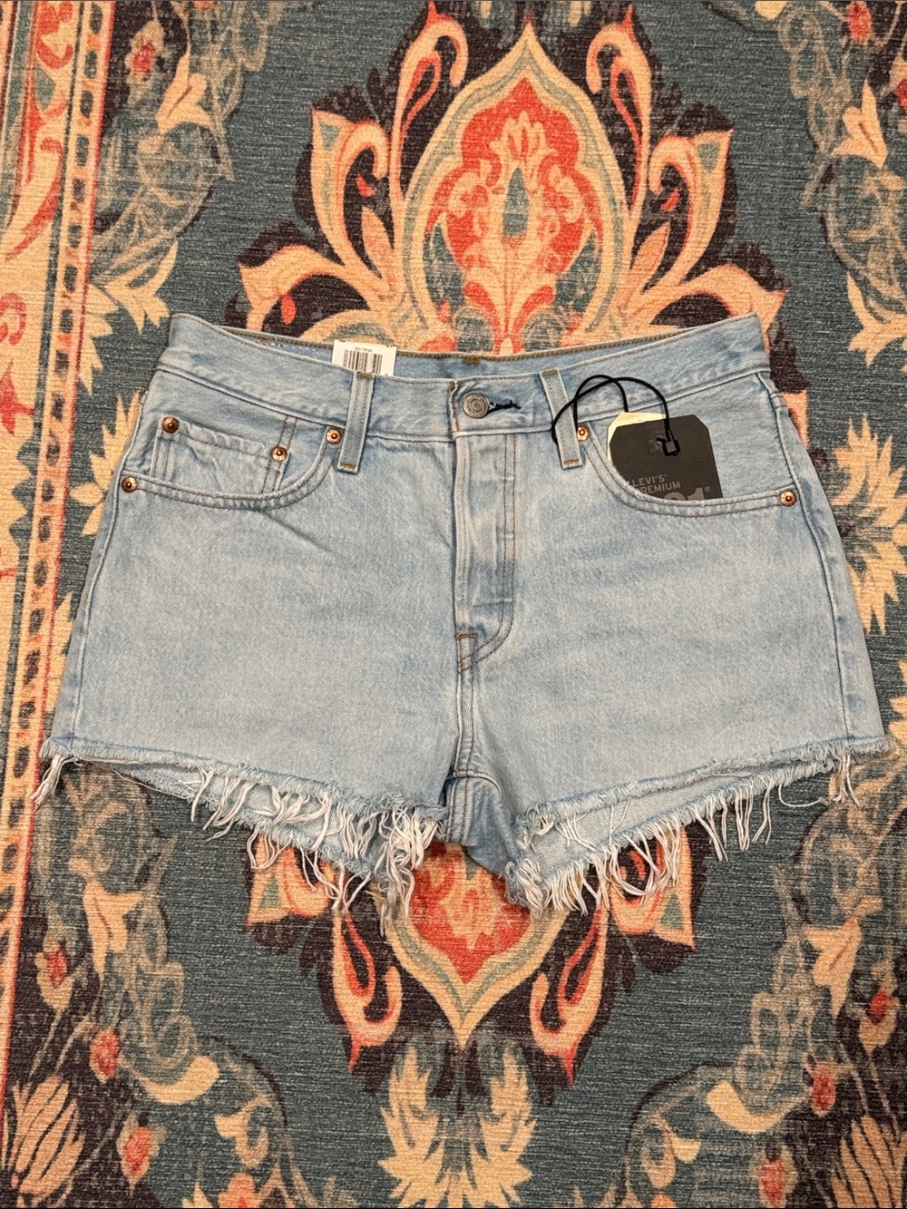 NWT LEVI’S Premium 501 Light Blue Denim Jean Shorts